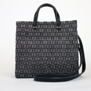 Clare V. Petite Simple Tote - Black Denim Woven